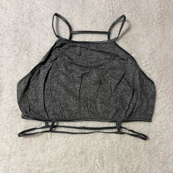 Line & Dot Charcoal Gray Bralette NWT - Picture 2 of 7
